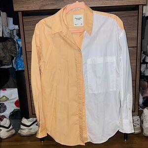 Abercrombie & Fitch women’s Two-Tone Shirt - White and Orange